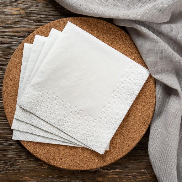 200ct 3-Ply White Cocktail Beverage Napkins Premium Thick Party Bar Napkins - Picture 7 of 8